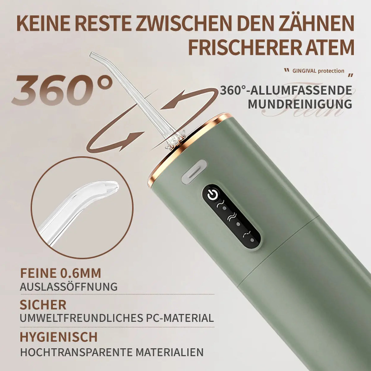 Douche buccale électrique Rushi R-B31 - 280 ml - verte