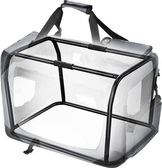 Feandrea - cage de transport - cage de voyage - 60 x 42 x 42 cm - pour chiens - pliable - tissu Oxford - gris