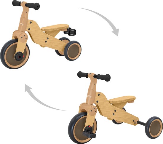 Sunny Walker 2-en-1 1000 - Vélo d'équilibre en bois - À partir de 2 ans - Walker Trike - Selle réglable - FSC Mix