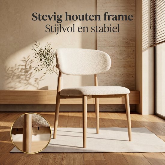 Chaises de salle à manger Bayt Japandi - Lot de 2 - Beige
