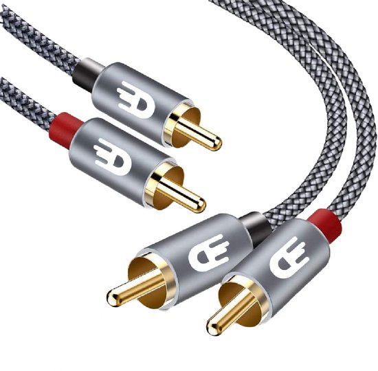Drivv. Premium Tulip Stereo Audio Cable - 2RCA to 2RCA - Tulip Cable - 2 mètres