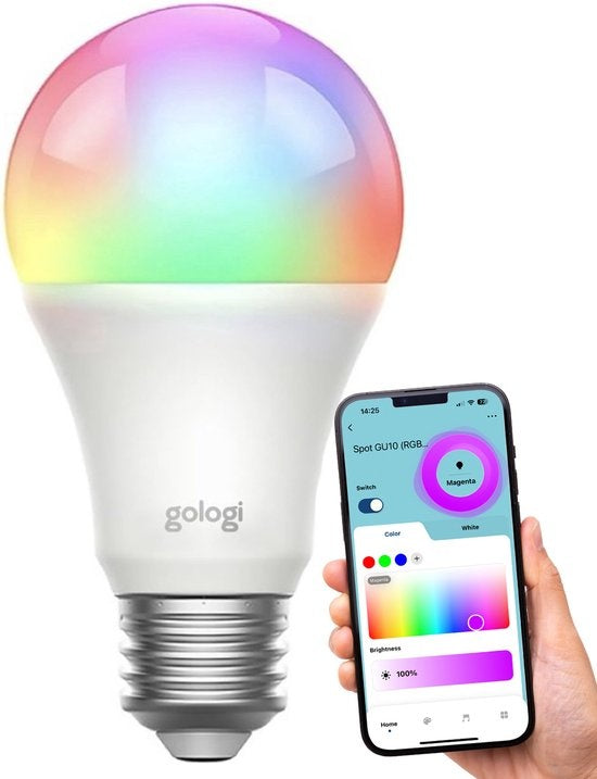 Gologi Smart e27 bulb lamp - Eclairage led intelligent - Dimmable - Wifi - 16M couleurs - RGB