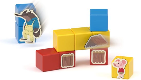 Geomag MagiCube Story Building Les Trois Petits Cochons - Jouet magnétique - 42 pièces - À partir de 3 ans