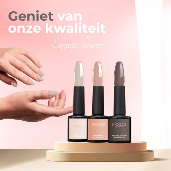 Moods Gellac BIAB Kit pour ongles - Vernis à ongles BIAB - Comprend une lampe UV/LED, un bâton, une lime à ongles, un primer, une base et un top coat.