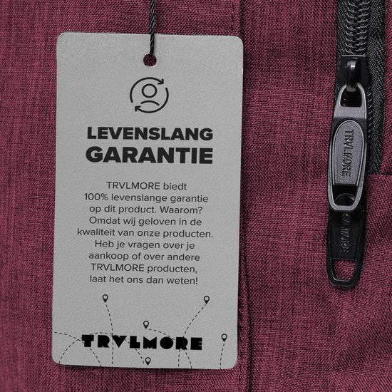 TRVLMORE Backpack - Sac à dos avec compartiment pour ordinateur portable 17,3 pouces - Cartable - Résistant aux éclaboussures - Hommes et Femmes - Garçons et Filles - 36L - Bourgogne