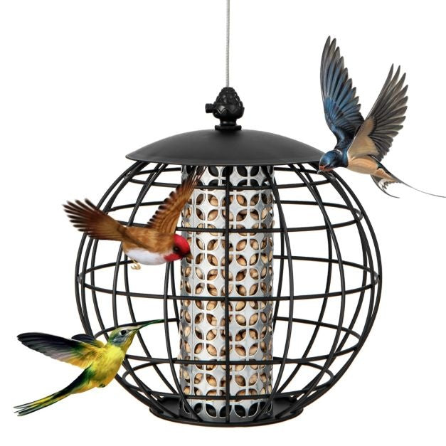 Coast Mangeoire à oiseaux en métal - Boule résistante aux intempéries - Capacité de 3 kg - 21 x 22,5 cm - Noir
