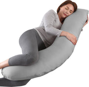 Litollo® Coussin de grossesse (forme J) - Coussin de soie - Coussin d'allaitement - Coussin de corps - 145cm - Housse amovible - Bleu