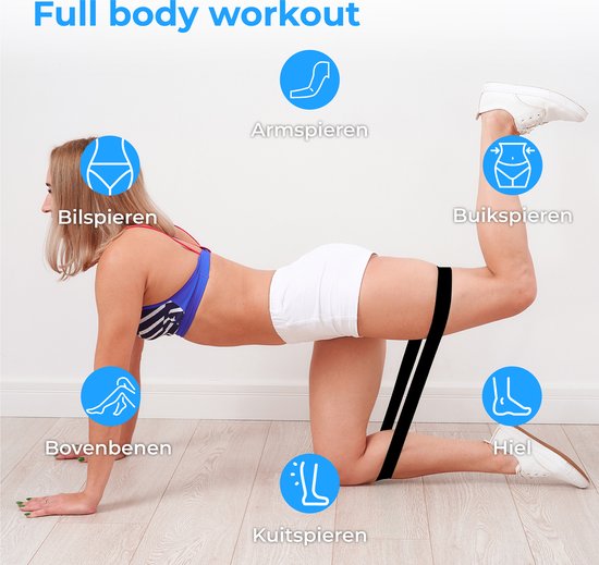 Nuvance - Resistance Bands Set Incl. Carrying Bag - 5 Piece Set - Resistance Band - Fitness Elastic - Incl. eBook - Various Colours