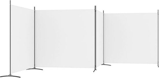 vidaXL - Paravent - avec - 4 - panneaux - 698 x 180 - cm - tissu - blanc