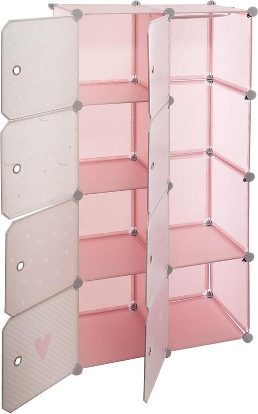 Meuble de rangement Atmosphera rose à 6 compartiments
