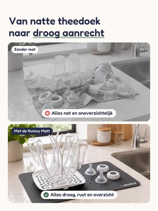 Numsy Matt – Tapis d'égouttage · Tapis d'égouttage pour la vaisselle · Égouttoir pour biberons
