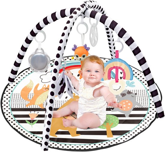 FUEGOBIRD - Tapis d'éveil pour bébé - Adorables petits animaux - Gym de luxe - Jouet interactif et à saisir aux couleurs vives - Superbes sons - Jeu favorisant le développement des bébés à partir de 2 mois