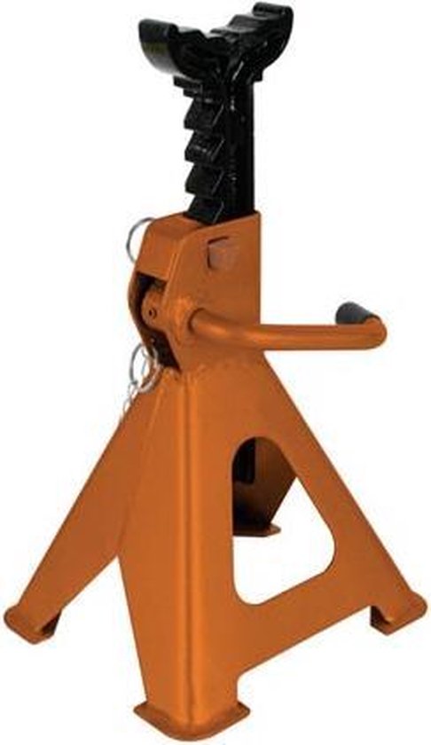 Perel Jeu de supports d'essieu réglables, 2 pièces, hauteur de levage max. 430 mm, chargeable jusqu'à 2 tonnes (chaque), acier, orange