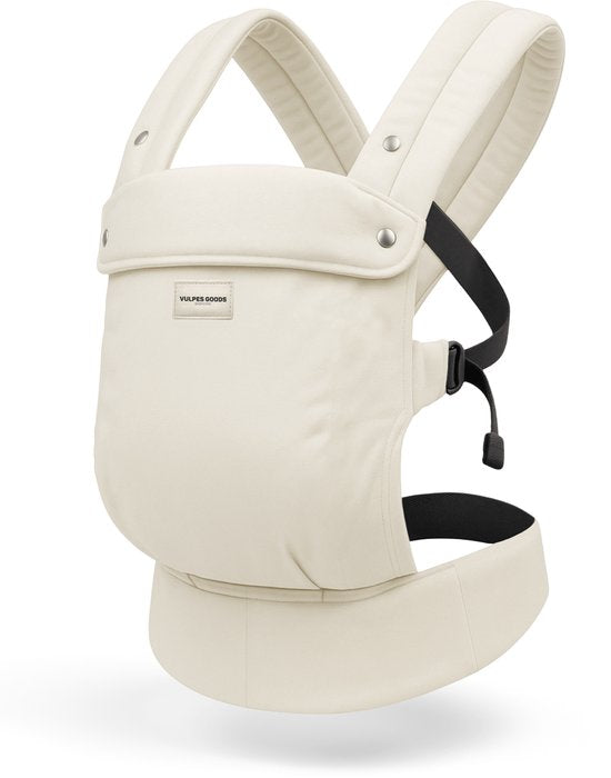 Porte-bébé Vulpes Goods® BabyCare - ergonomique 0-36 mois - ventral de luxe jusqu'à 20 kg - Coton OEKO-TEX® - Confort mains libres - Avec support dorsal et position M - Crème