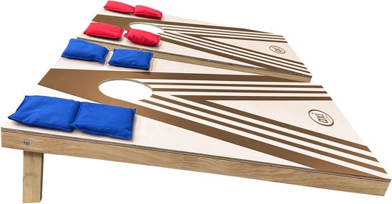 Ensemble de cornhole AXI Plus avec 2 planches de 91 x 60 cm – Jeu de lancer de sacs compact pour l'extérieur et l'intérieur – Comprend 8 sacs de cornhole et un sac de transport – Planche de cornhole en bois avec pieds rabattables – Jeu de jardin pour enfa