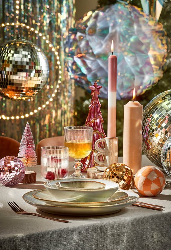 Mica Decorations Discobal de Noël - Boules de Noël pour le sapin - Décorations de Noël à finition miroitante - Ornements de Noël avec crochet pour créer une ambiance festive - Ø 30 cm - Argent