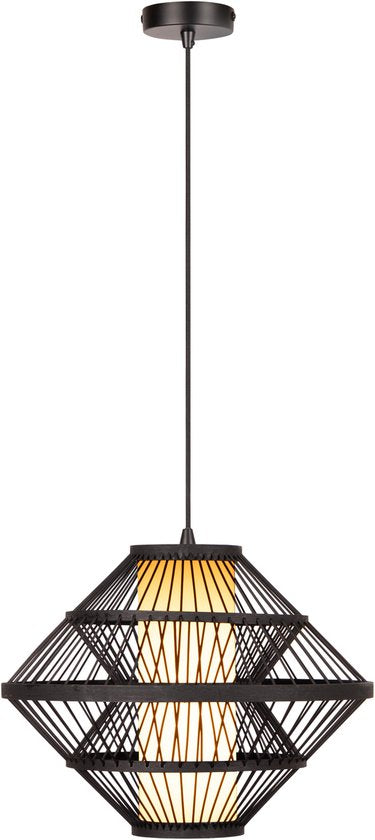 Lucide PASQUINO - Suspension - Ø 40 cm - 1xE27 - Noir - Essential - Japandi