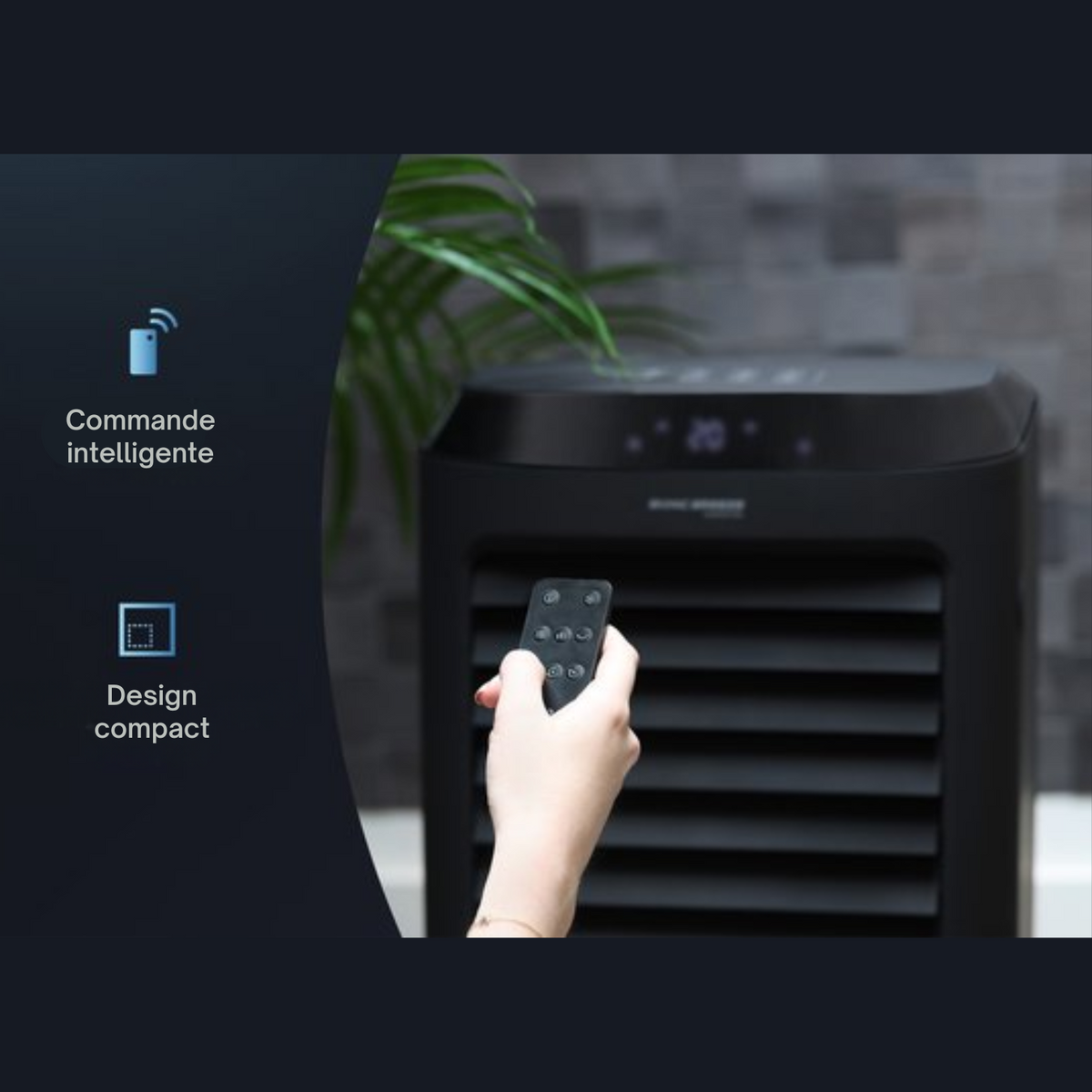 Refroidisseur d'air 3 en 1 - JAP Appliances Edmonton -  Ventilateur, Ioniseur et Humidificateur - Avec télécommande et minuterie - Noir mat