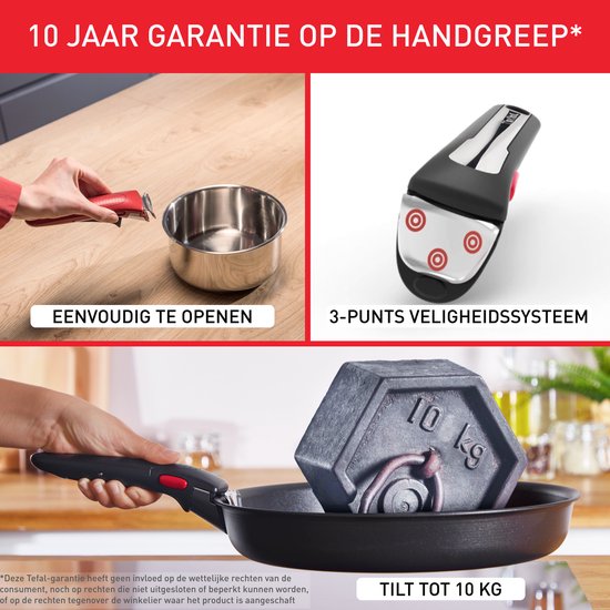 Tefal Ingenio Delight ON - Batterie de cuisine - 17 pièces - Induction - Empilable - Poignée amovible - Peu encombrante