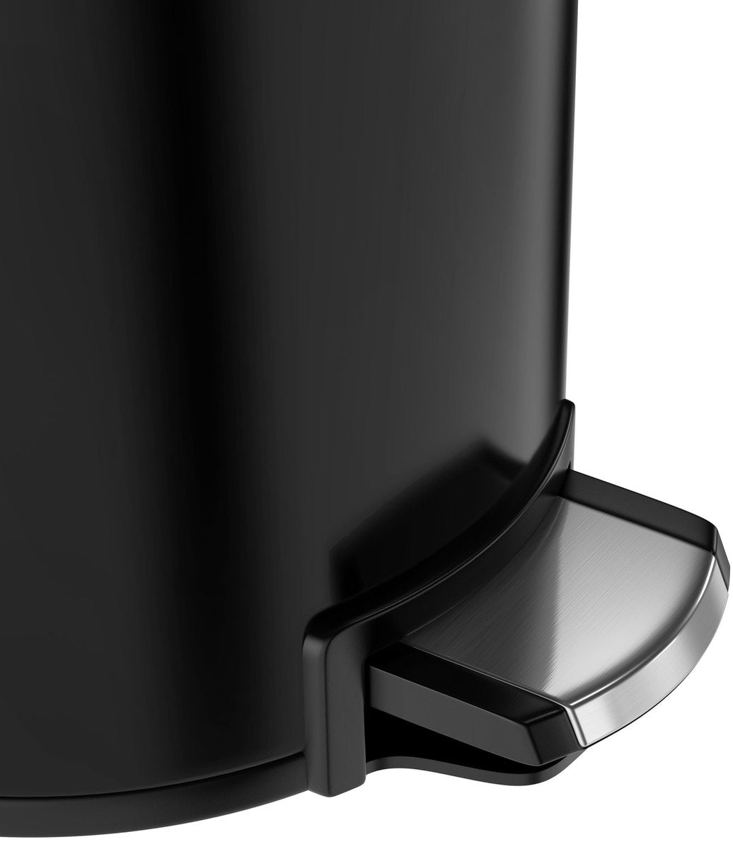 RodVollby Kallax Pedal Bin - 5 Liter - Stainless Steel - Black - Trash Bin - Toilette - Salle de bain - Petit - Soft Close Lid