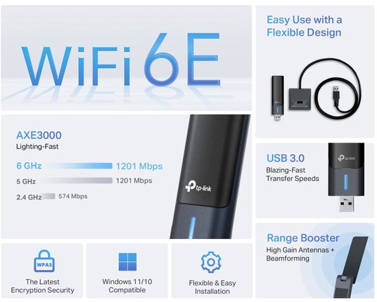 TP-Link Archer TXE50UH WLAN 3 000 Mbit/s