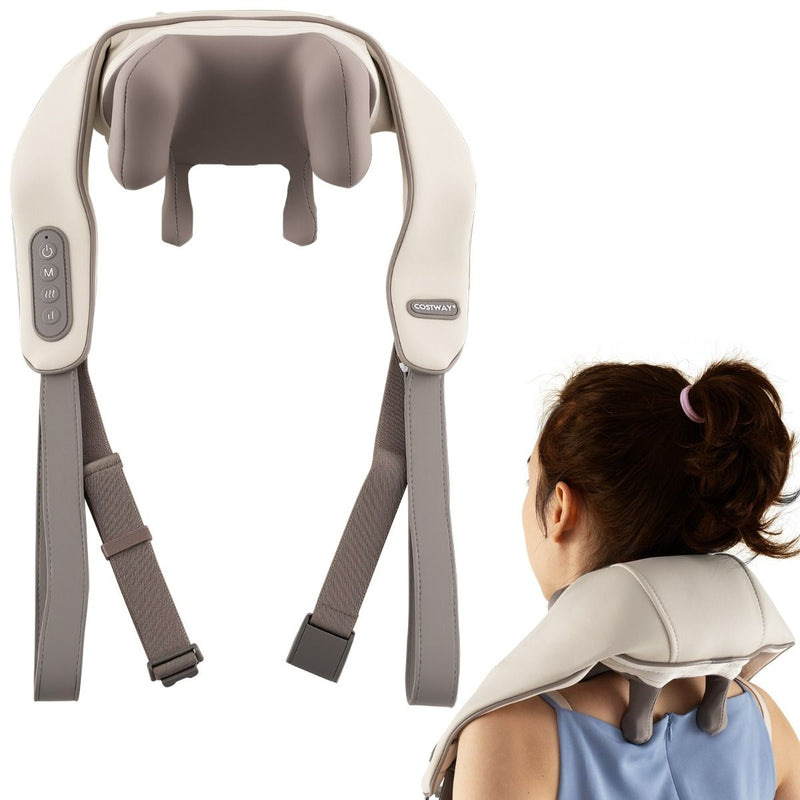 Appareil de massage pour le cou et les épaules Coast - Shiatsu 4D - Fonction chauffante - Sans fil - Gris