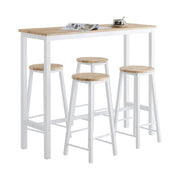 SoBuy - Table de bar avec 4 tabourets - OGT22-WN -Max. 150 kg - 120 x 40 x 100 cm - Blanc