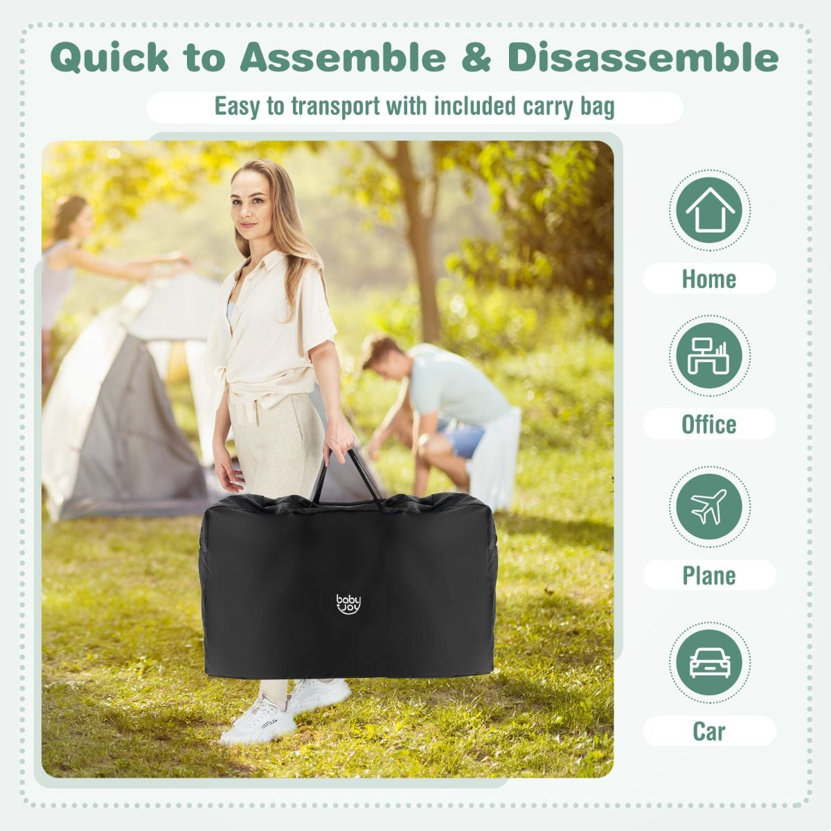 Lit de bébé portable et pliable Lit ajustable avec rangement