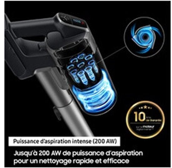 Samsung – VS20B75BDR5 – Aspirateur balai – 2-en-1 – Accessoire pour animaux de compagnie