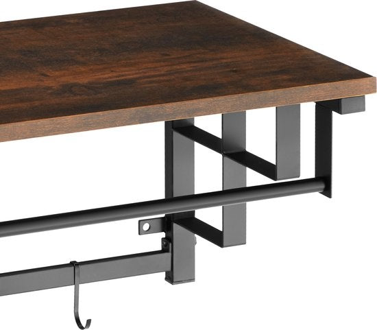 tectake - Porte-manteau mural avec étagère à chapeau Westwood - industriel foncé - 404433