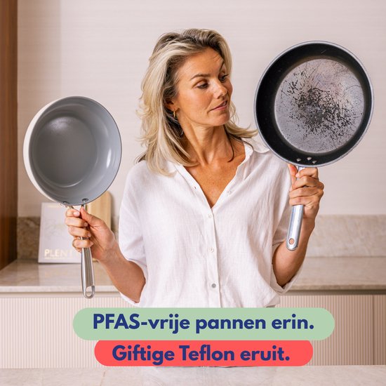 Safecourt Kitchen Poêle à frire en céramique - Ø 28 cm Poêle - Induction, électrique, céramique et gaz - Sans PFAS ni PTFE