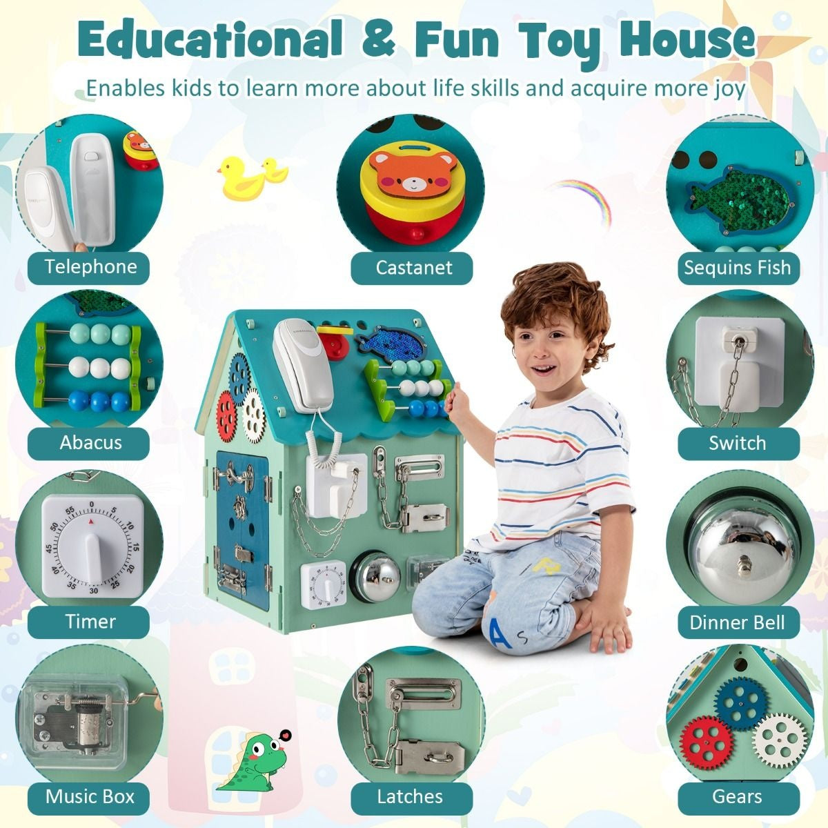 Coast Maison de jeux pour enfants - Educative - 33 cm x 33 cm x 45 cm