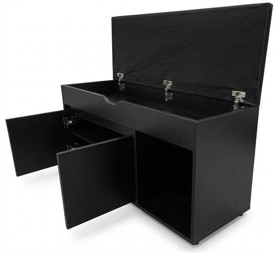 VDD - Armoire à chaussures - Rangement à chaussures - Banc d'entrée - Noir