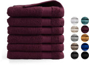 Serviettes DoubleDry XL 70 x 140 - lot de 6 - qualité hôtelière 500 g/m² - 6 x rouge bordeaux