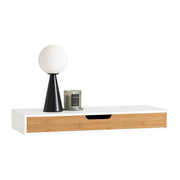 Etagère murale - SoBuy - avec 1 tiroir - Max 5 kg - 60 x 25 x 8 cm - Blanc/ Brun