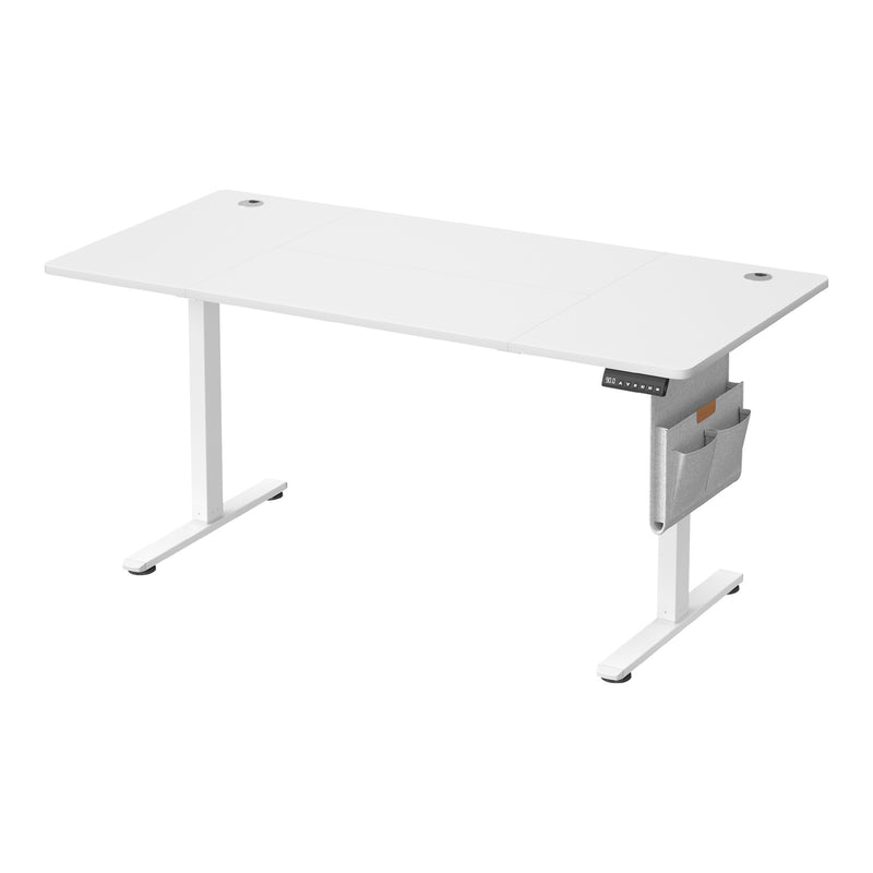 JOYFURNOS Bureau électrique à hauteur réglable, 180 x 80 cm, réglage en continu, fonction mémoire avec 4 hauteurs, blanc nuage