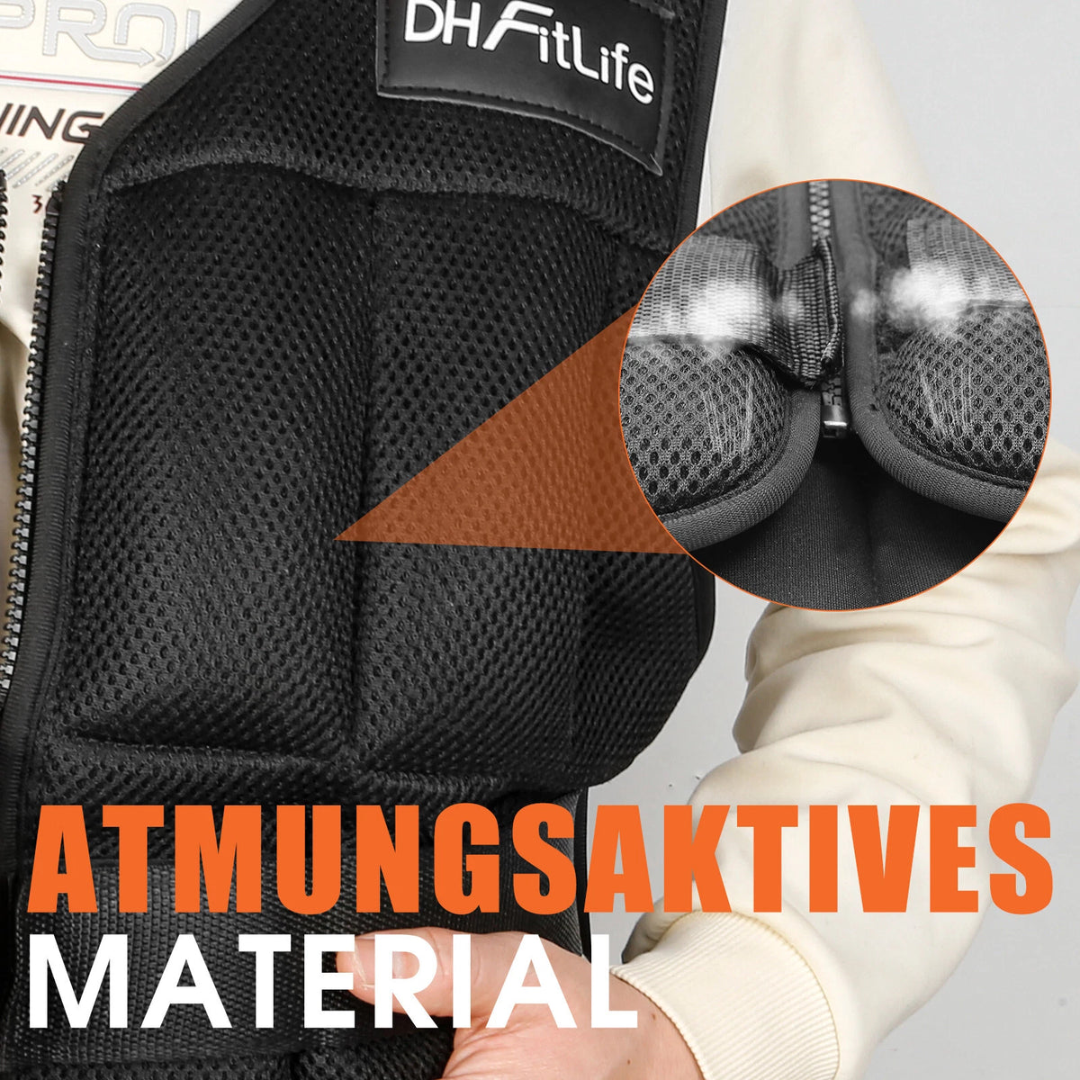 Gilet lesté réglable DH FitLife - 1 à 20 kg - 38 blocs de poids amovibles - 48 x 62 cm - Noir