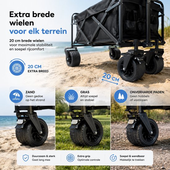 Chariot pliable - Chariot pliable 150 kg - Chariot à main pour courses - Chariot de plage - Chariot pour transporter les enfants - Beachwagon - Chariot pour enfants - Chariot à main - Chariot de jardin - Chariot de plage et de festival - Chariots de plage