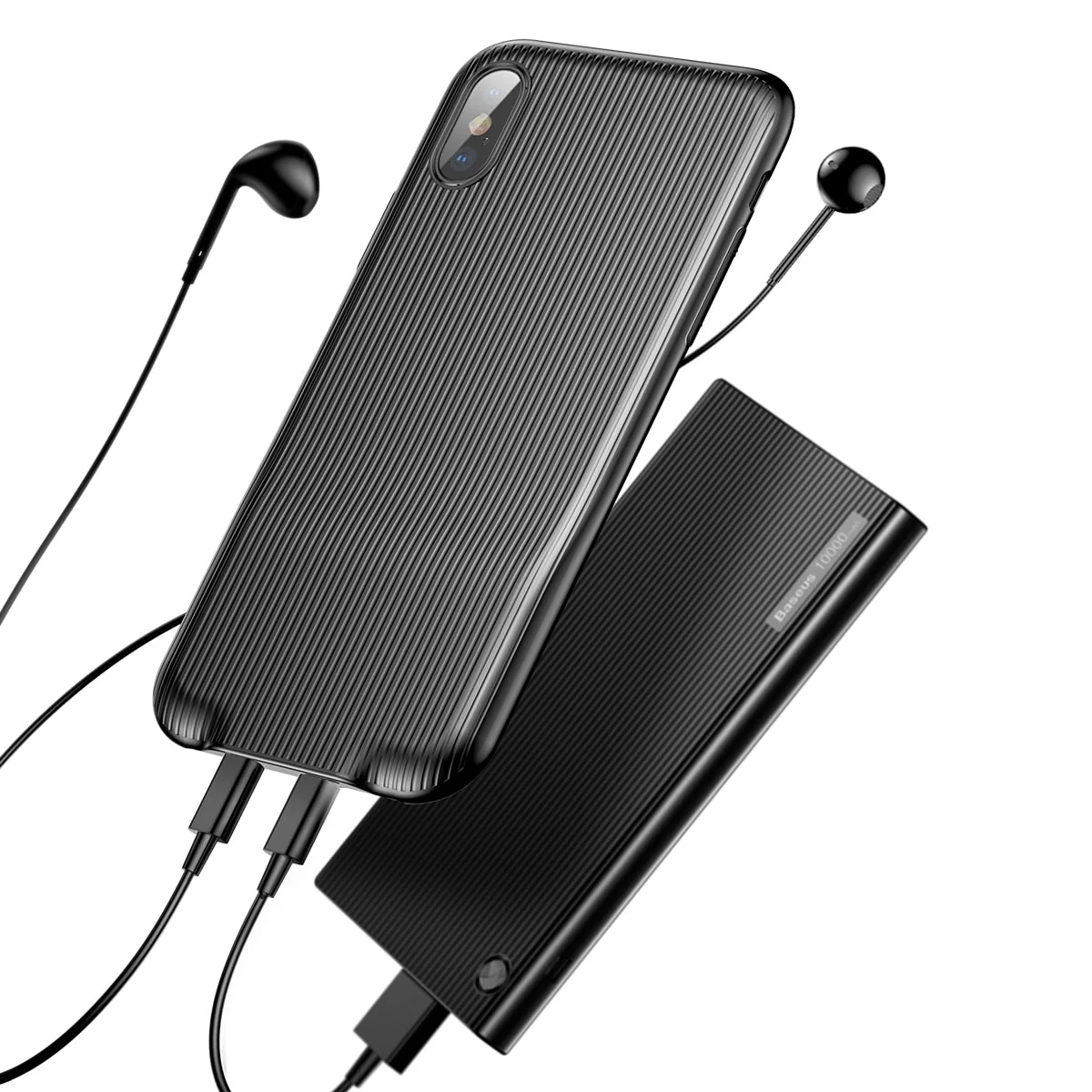 Coque audio, Baseus, pour iPhone X/XS, noir