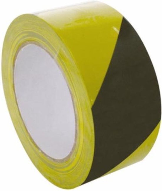 Perel Ruban de signalisation, pour des applications d'avertissement et de marquage, en rouleau, noir/jaune, 5 cm x 33 m