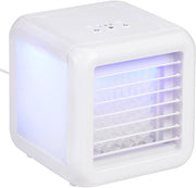 Lifetime Air Mini Air Cooler - Humidificateur d'air avec 2 éléments de refroidissement - Refroidisseur d'air avec eau et 3 niveaux - Climatiseur mobile sans tuyau pour chambre à coucher - 16 x 16 x 16.5 cm