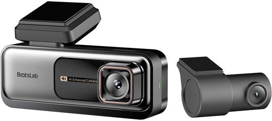 Botslab G980H Pro 2CH 4K Wi-Fi GPS 2CH 64 Go - Caméra embarquée avec caméra avant 4K et caméra arrière 2K - Écran LCD 2,45 pouces - Wi-Fi et GPS - Mode stationnement - Carte Micro SD de 64 Go - caméra embarquée pour voiture