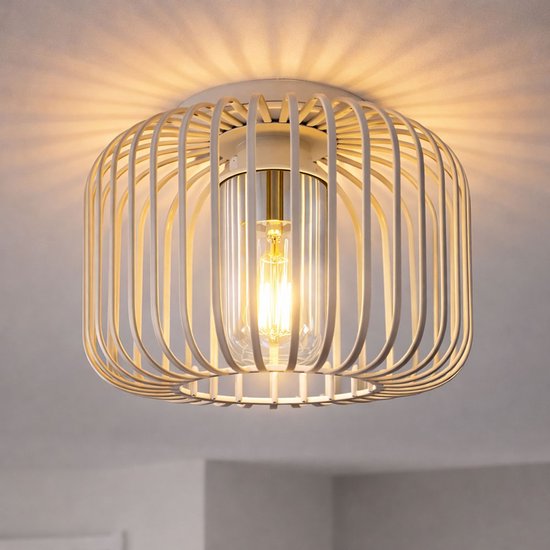 Plafonnier - beige - ALFRED - métal - Ø 28 cm - E27 - 15758D - Globo