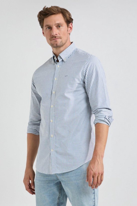 Chemise McGregor, chemise Oxford à larges rayures, Mm999 6001 03 2100, bleu marine, homme, taille M