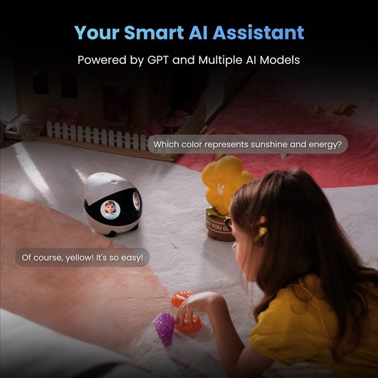 Enabot Air 2 Plus - Robot d'accompagnement intelligent - Caméra 3K HD - Double communication - Rose