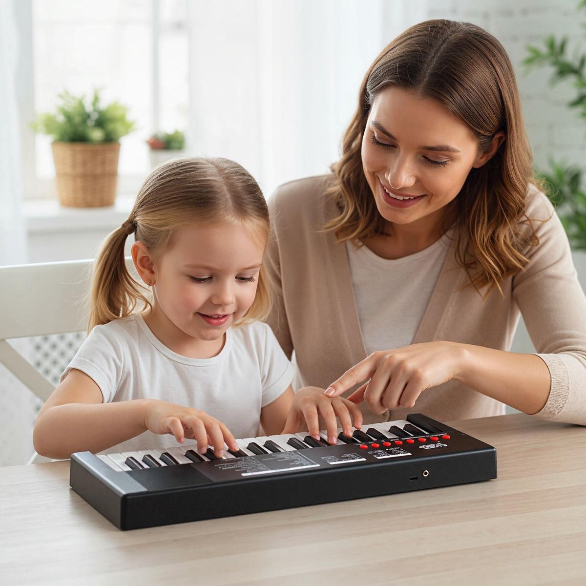 Clavier pour enfants Coast - 37 touches - 8 rythmes - avec microphone - noir