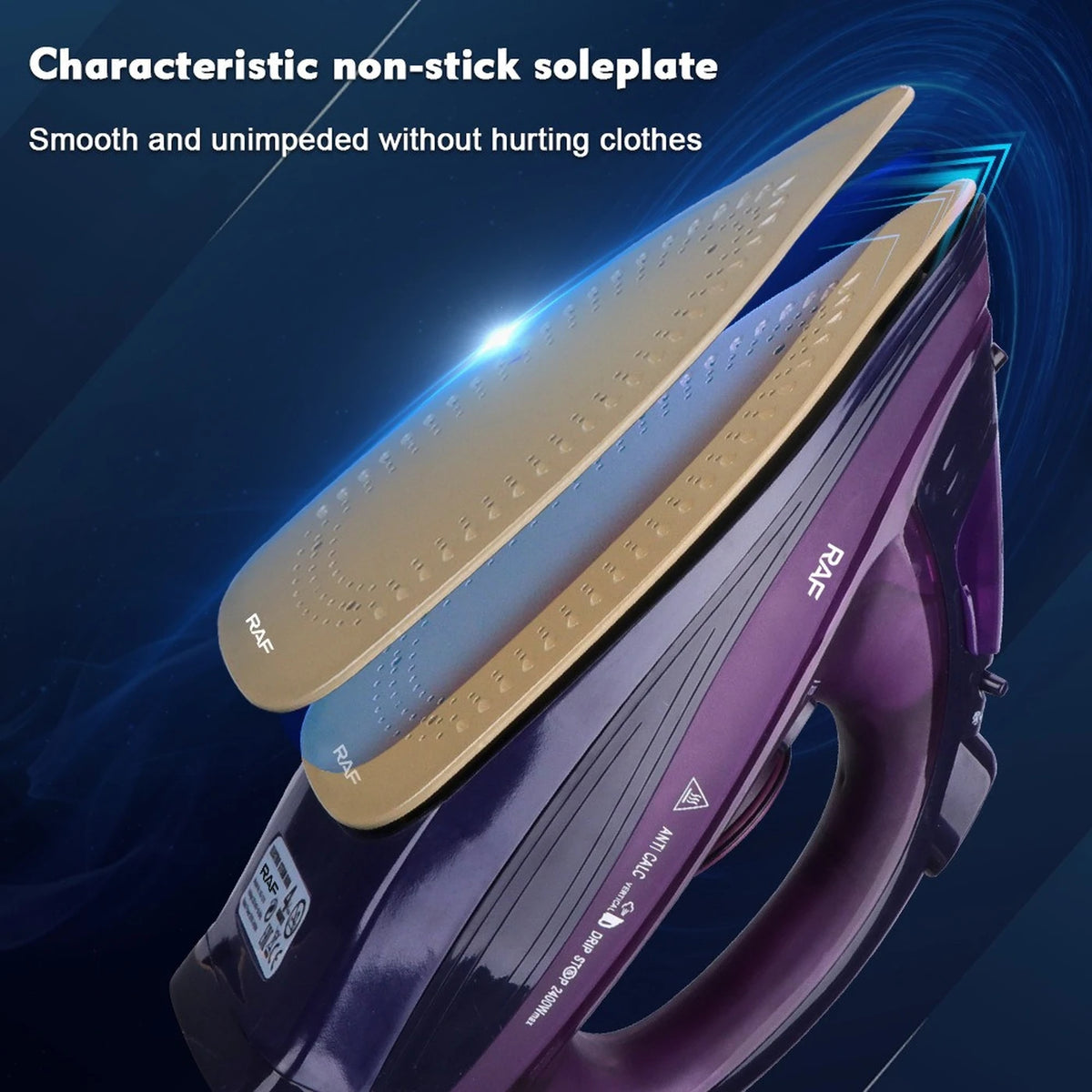 Fer à repasser à vapeur sans fil RAF R.1210B - Violet - 320 ml - Semelle en céramique - Autonettoyant