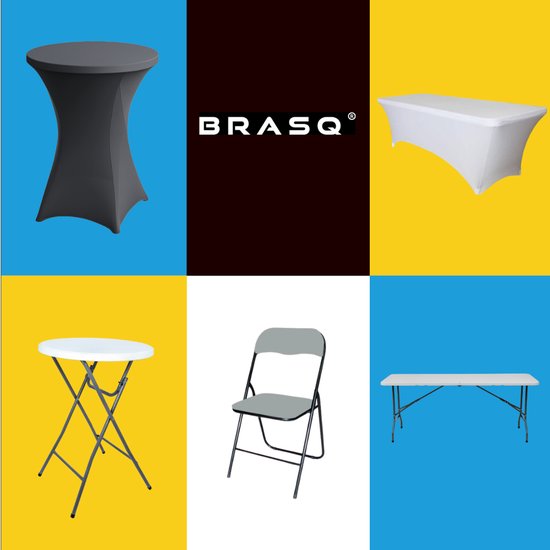 Table pliante BRASQ noire - 120 x 60 x 74 cm - Table de camping - Table pliante - Pliable - Résistante aux intempéries