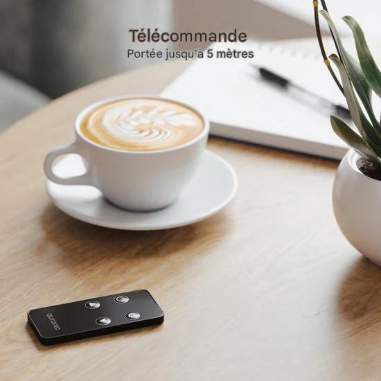 Auronic Radiateur électrique - Radiateur à convection avec thermostat et télécommande - Radiateur à panneau en verre - 1 500 W - Gris