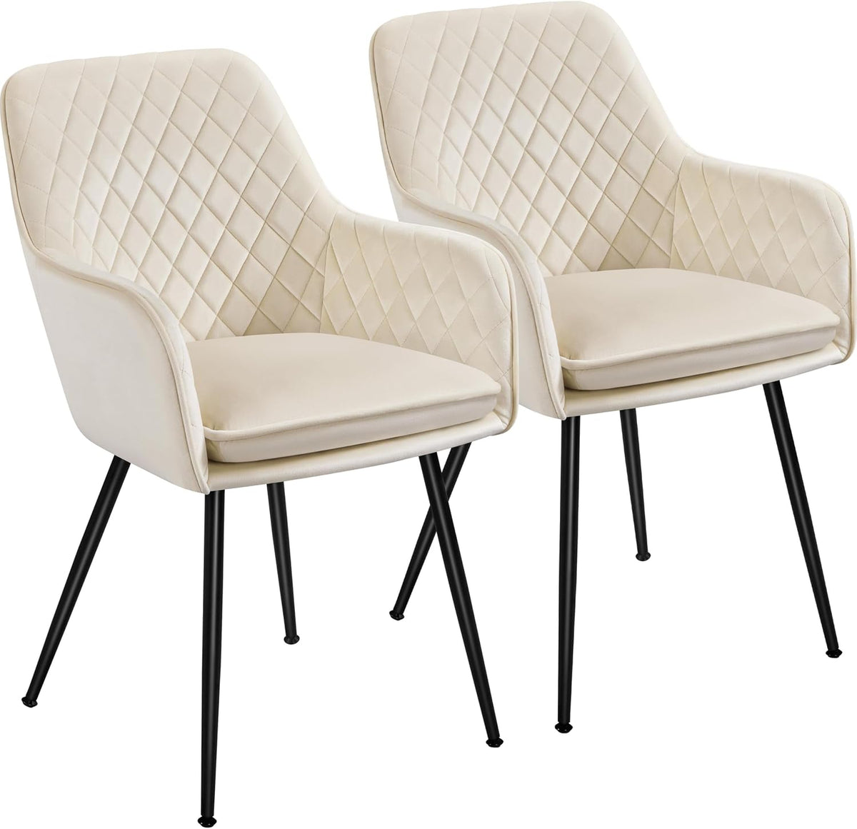 Chaises de salle à manger rembourrées Yaheetech - lot de 2 - beige